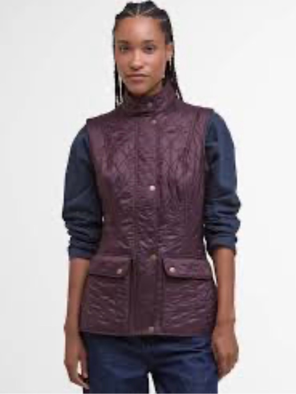 Barbour Quilted Sleeveless Vest in Plum